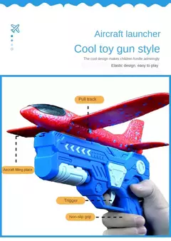 Lançador de avião Brinquedos para crianças, avião ao ar livre, avião voador antiderrapante, catapulta de espuma EPP, presentes de aniversário para meninos e meninas - Wolf Magazine