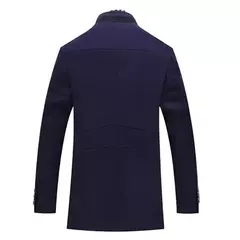 Casaco de lã quente grosso masculino, casacos casuais inteligentes, gola alta, cachecol destacável, moda Exterior, outono, inverno - loja online