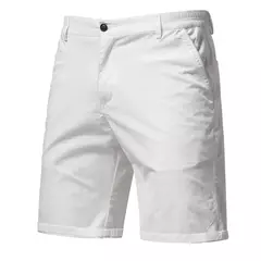 Calça curta de cintura elástica masculina, 100% algodão, monocromática, casual, de negócios, social, alta qualidade, nova, verão 2022 na internet