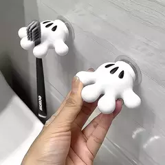 Suporte de escova de dentes multifuncional, mickey, palma, fofo, ventosa, para toalha de banheiro, enrolador de cabo de dados