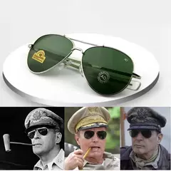 AO-Óculos de sol de aviação para homens e mulheres, exército americano, militar, óptico, óculos de direção oval retrô, óculos masculinos, 2022 - Wolf Magazine