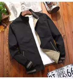 Jaqueta casual dupla face masculina, casaco de gola alta, jaquetas da moda, nova chegada - loja online
