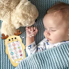 Telefone bilíngue mordedor brinquedos para bebê, música, brinquedo de voz, educação precoce, máquina de aprendizagem, eletrônica, presente infantil - comprar online