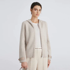 BC870 Marca de luxo roupas femininas casacos de lã com capuz roupas de inverno