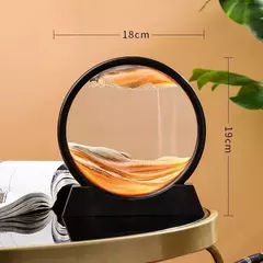 Imagem do 3D ampulheta areia movediça arte imagem, vidro redondo, mar profundo, sandscape artesanato, fluindo pintura, escritório, decoração de casa presente, novo
