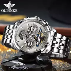 OUPINKE-Relógio mecânico totalmente automático masculino, relógio de pulso luminoso, calendário ano mês safira, marca de luxo superior - comprar online