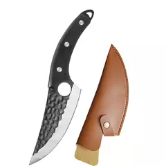 Handmade Forjado Viking Chef Faca com Tampa, Carne Cutelo, Faca De Pesca, Aço Inoxidável, Cozinha Butcher Desossa Faca, 5.5";;VERDADEIRO;;"brown black
