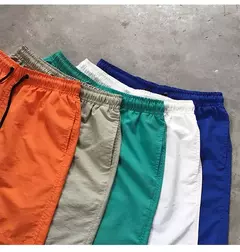 Calção esportivo masculino de seda no gelo, shorts de praia leves, respiráveis, cor doce, para surf, solto, tamanho extra grande, verão na internet