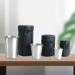 Copos portáteis de aço inoxidável, Mini Set, ao ar livre, prático, viagens, uísque, copos, cozinha, jantar, bar, casa, 30ml, 170ml - loja online
