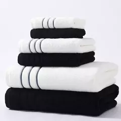 Algodão Bathroom Towels Set, Super Absorvente, 2 Hand Towels, 2 Face Towel, Hotel White Towel, 34x34, 35x75, 70x140, 6 Pcs - Wolf Magazine