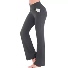 Ogilvy Mather-Calça de perna feminina, Palazzo Largo Assassino, Cintura alta, OL Ladies Calças longas de carreira, Sólido, Elegante, Feminina