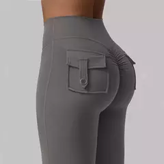 Leggings de ioga de alto estiramento para mulheres, sentimento nu, vestuário de compressão, calça com bolsos, perna larga, mais recente, 2024 na internet