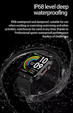 Militar ao ar livre GPS esportes relógio inteligente para homens, 1.95 ", freqüência cardíaca, sangue, oxigênio, chamada Bluetooth, SmartWatches para Android, IOS - loja online
