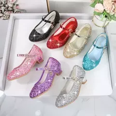 Sapato de salto alto de cristal infantil, sandálias de cristal, fivela, princesa sapato de dança, desempenho estudantil, couro, meninas, moda - comprar online