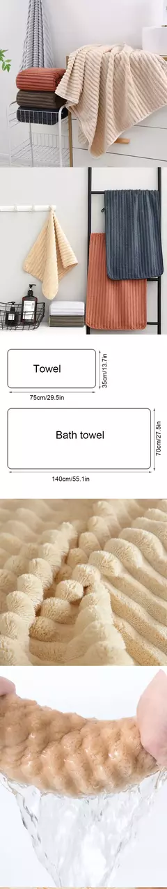 Toalha de cara coral listrada engroçada macia do velo, toalha de banheiro do microfiber, água-absorvente, não fácil de verter - Wolf Magazine