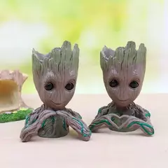 Marvel vingadores groot mini estatueta caneta titular vaso de flores boneca criativa figura ação cena ornamento presentes natal crianças brinquedos - loja online