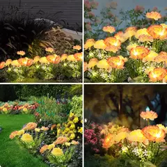 Lâmpada solar com luz led solar, impermeável, linda, para gramado, ao ar livre, jardim, paisagem, decoração de casa - Wolf Magazine