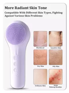 Escova de limpeza facial impermeável sônica para homens e mulheres, purificador de rosto elétrico esfoliante recarregável, escova limpadora na internet