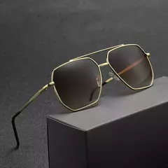 Óculos de sol quadrados polarizados para homens e mulheres, óculos de sol com armação grande, óculos de pesca clássicos - loja online
