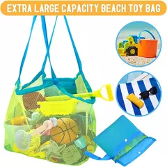 Imagem do Saco portátil para armazenamento de praia para crianças Cestas de brinquedos dobráveis Sacos de natação ao ar livre Ferramenta de areia impermeável Saco de armazenamento de lixo