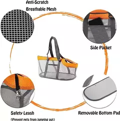 Imagem do Sacos de transporte para animais de estimação malha dobrável pet transportadora bolsa para cães pequenos schnauzer em miniatura cães em miniatura