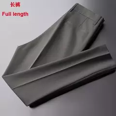 Calças casuais para homens, calças finas, calças brancas, terno masculino, anti-rugas, calças de alto grau de 9 pontos, 2023