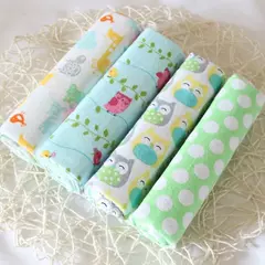 Cobertor de fraldas de flanela supermacio do bebê, Envoltório recém-nascido, 100% algodão, Swaddle impressão, 76x76cm, 4Pc Pack na internet