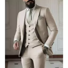 Fatos de negócios verdes claros para homens, vestido de casamento masculino, jaqueta, colete, calças, blazers, casaco, 3 peças - loja online