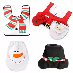 Imagem do Cute Christmas Toilet Seat Covers, criativo Papai Noel Banheiro Mat, Xmas Suprimentos para Home Decor, Presente de Ano Novo, 2024