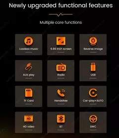 Mekede 6.86 ''1din com fio sem fio carplay android auto mp5 rádio do carro reprodutor multimídia bt fm espelho link áudio estéreo do carro - loja online
