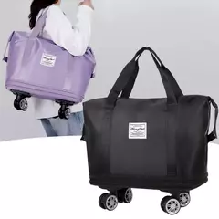 Bagagem expansível roda universal, grande capacidade, separação seca e úmida, leve, saco de armazenamento para viagens e fitness - comprar online