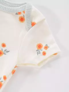 Recém-nascido manga curta em torno do pescoço macacão, onesies para bebês meninos e meninas, desenhos animados flores animais impressão, roupas infantis, 4pcs
