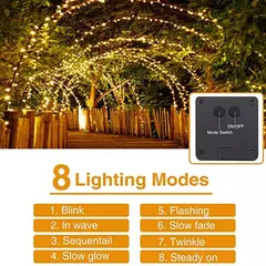 Imagem do Lâmpada solar LED, luzes solares ao ar livre, guirlanda, luz de fada impermeável, decoração de Natal, festa de casamento, decoração de ano novo