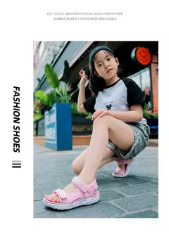 Sandálias de verão para meninas, sandálias esportivas ao ar livre, sapatos de praia casuais, confortáveis, antiderrapantes, moda, tamanho 40 - loja online