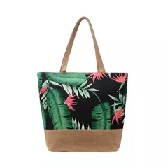 Bolsa de lona dobrável para mulheres, impressão de flores, grafite, bolsa de ombro, casual, tamanho grande, moda feminina - loja online