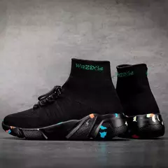 Moda masculina sapatos casuais leves sapatos masculinos tênis de plataforma de renda tênis unissex meias sapatos zapatillas hombre - Wolf Magazine