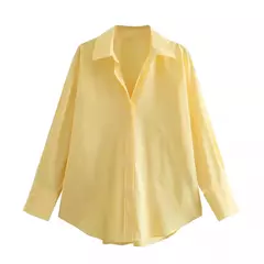 TRAF-Camisa multicolor de botões para mulheres, blusa de manga comprida, blusas extragrandes, streetwear feminino, verão na internet