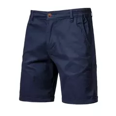 Calções de praia masculinos com elástico na cintura, 100% algodão, social, casual, negócios, alta qualidade, 10 cores, novo, verão, 2021