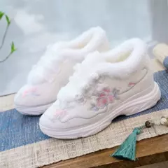 Moda lona branca hanfu sapatos femininos zapatos bordados esportes sapatos de pano mulher tênis zapatillas de mujer outono inverno na internet