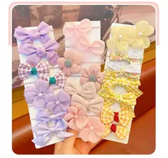 Imagem do 10 pçs/set arco flor elástico hairbands para criança doce laços de cabelo moda headbands acessórios para o cabelo faixa de borracha para criança