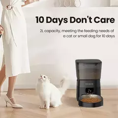 Rojoeco alimentador automático para animais de estimação, versão com botão, dispensador automático de comida para gatos, acessórios, controle inteligente, alimentador para animais de estimação para gatos, cães, alimentos secos - comprar online