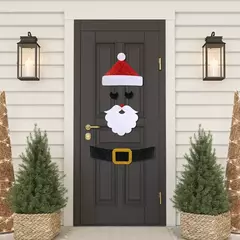 Imagem do Natal porta e janela adesivos feltro, boneco de neve dos desenhos animados, Papai Noel, alces, adesivo de parede para o inverno, decoração do Natal, Natal, ano novo