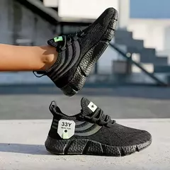 Calçado esportivo respirável masculino, tênis leve, masculino em vulcanização, tênis ao ar livre, corrida, caminhada, verão na internet