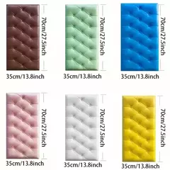Adesivos de parede 3D para quarto e sala de estar, papel de parede autoadesivo, tatami espesso, tapete de parede anticolisão, almofada de espuma macia para crianças na internet