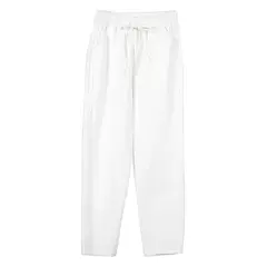 Imagem do Calça de harém de linho de algodão feminina, elástico na cintura, cores doces, casual, primavera, verão, 2024
