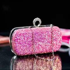 Evening Pink Clutch Purse Mulheres Bling Lantejoulas Bolsas 2023 Novo Designer De Moda Saco De Telefone De Luxo Crossbody Pequeno Saco De Designer