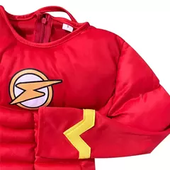 Halloween conjunto de super-heróis flash músculo fantasia vestido unisex fantasia carnaval festa cosplay trajes fantasia vestido chapelaria máscara conjuntos - loja online