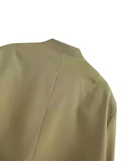 Imagem do Willshela-Jaquetas bomber monocromáticas femininas, casaco com bolsos, decote em v, peito único, mangas compridas, roupas chiques para senhora, moda feminina