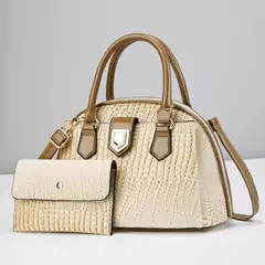 Ombro crocodilo com carteira feminina, bolsa brilhante de couro PU, bolsa de alta qualidade, 2 pçs/set, estilo outono e inverno, 2024 - comprar online