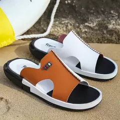 Imagem do Waichuan-Sandálias de couro confortáveis masculinas, chinelos casuais, originais, de slip-on, moda, verão
